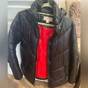 Michael Kors Shiny Hooded Puffer Jacket